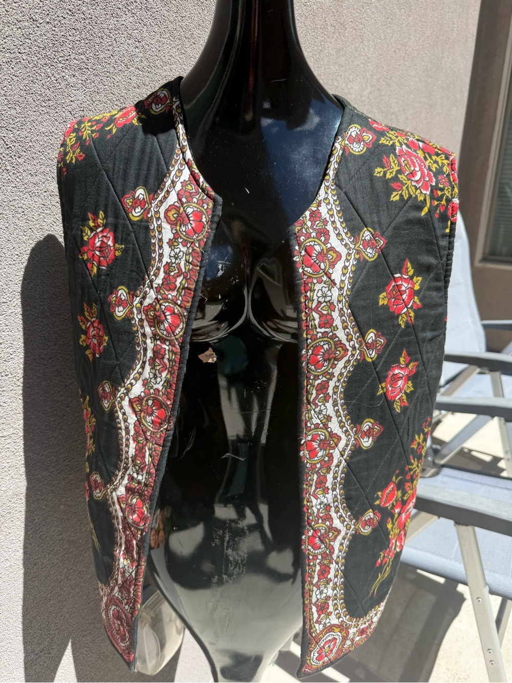 Vintage 70s Reversible Floral Vest | Quilted Daisy Paisley Boho Prairie Retro M